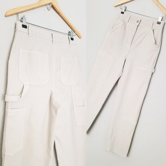 Wilfred Free Aritzia Brennan High Rise Utility Pants Size 6 Birch Off White $128 - Picture 15 of 16
